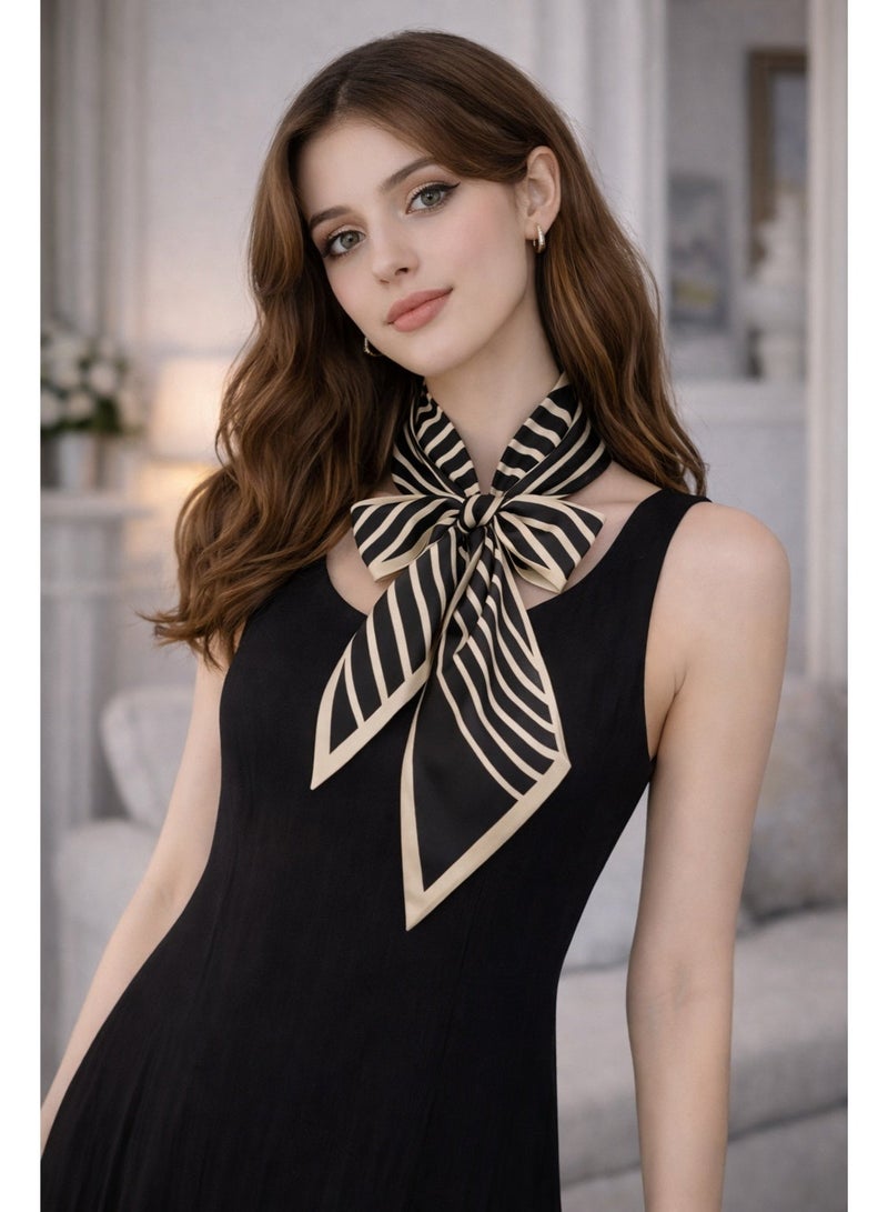 أولودينيز  وشاح حريري صغير للنساء – إكسسوار طويل نحيف بطبعات أنيقة - Image 1